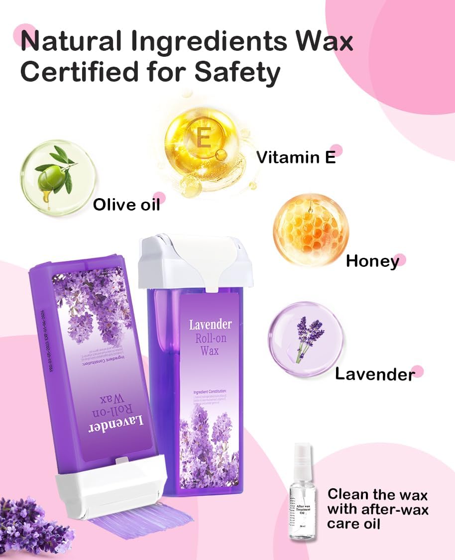 Smart Roll-On Wax Kit for Hair Removal - Home Waxing Kit for Women & Men, Beginner-Friendly & Easy to Use - Perfect for Legs, Arms, Bikini & Facial Hair at Home