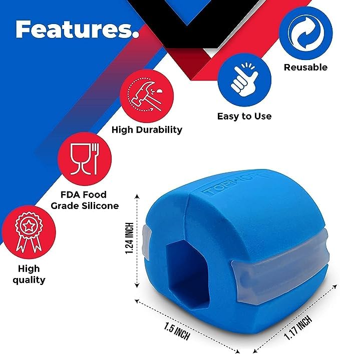 PECAPRO Jawline Exerciser Tool for Men & Women - Jawline Shaper & Jaw Line Maker - Helps Reduce Stress & Cravings - Perfect for Home Gym, Office, Travel & Fitness Training