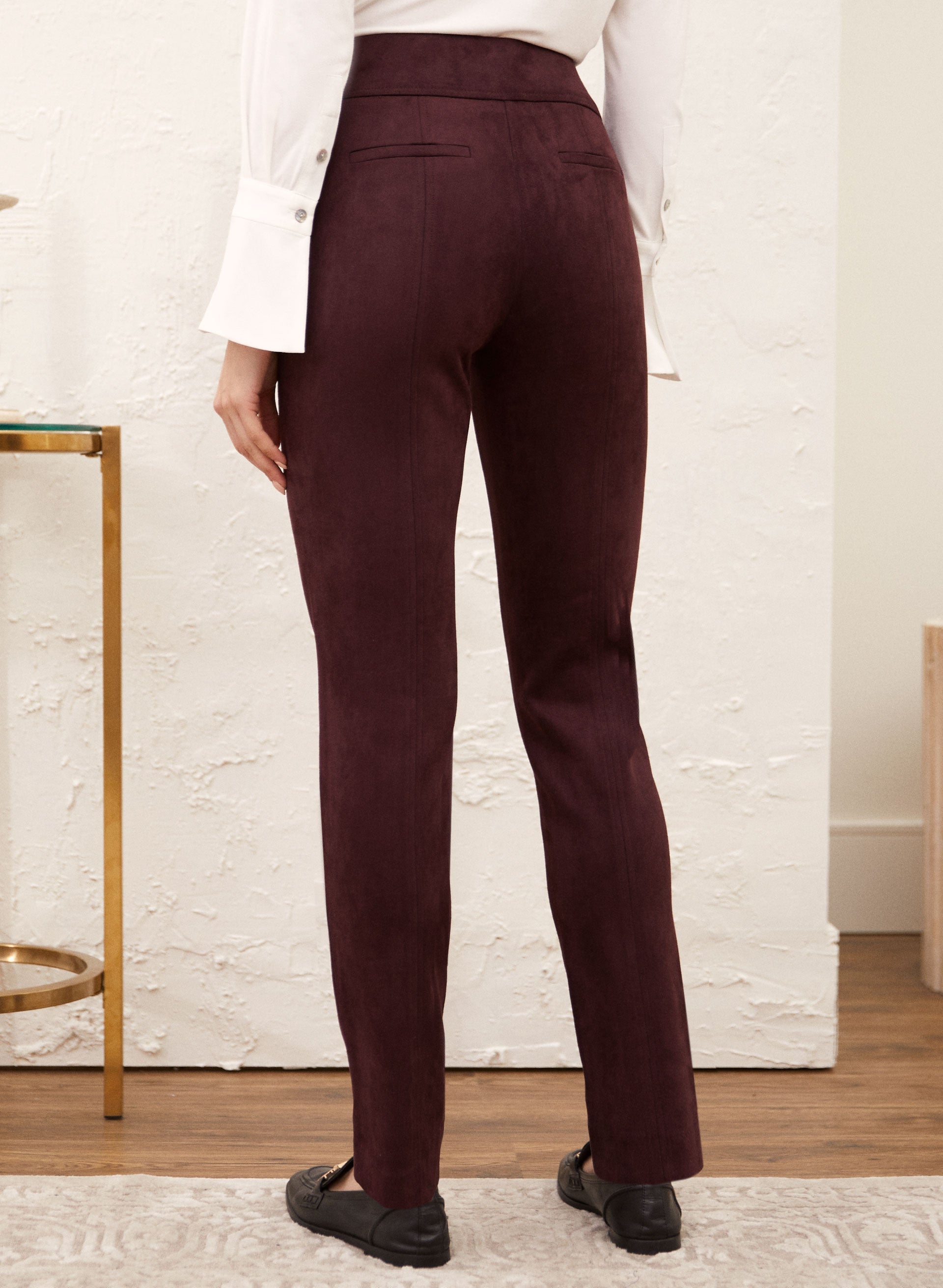 Premium Faux Suede Leggings for Women - High Waisted Stretchy Yoga Pants - Comfortable & Stylish for Workout, Lounge & Everyday Wear