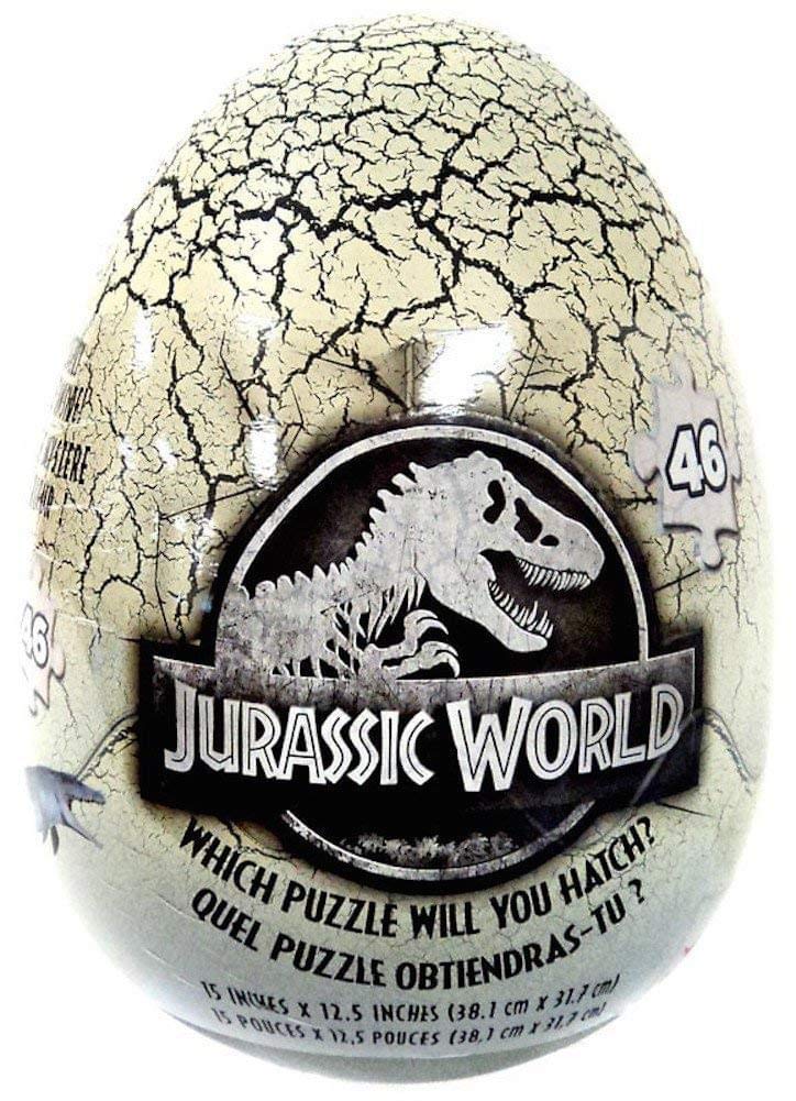 Jurassic World 46-Piece Dinosaur Puzzle Set in Egg-Shaped Packaging - Fun Educational Toy for Kids Birthday Gifts & Family Game Night Activities