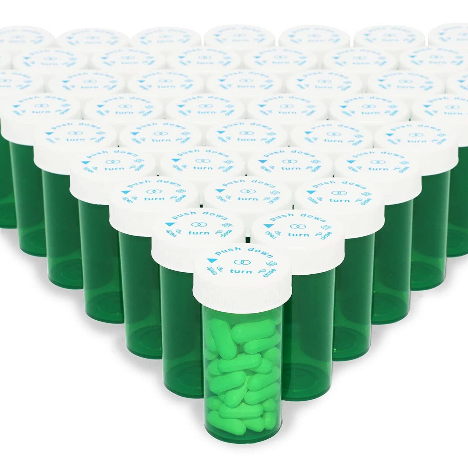 Vergenta Child Resistant Empty Prescription Pill Bottles - 13 Dram (250 Pack) | Durable Medicine Storage Containers for Pharmacy, Travel & Home Organization