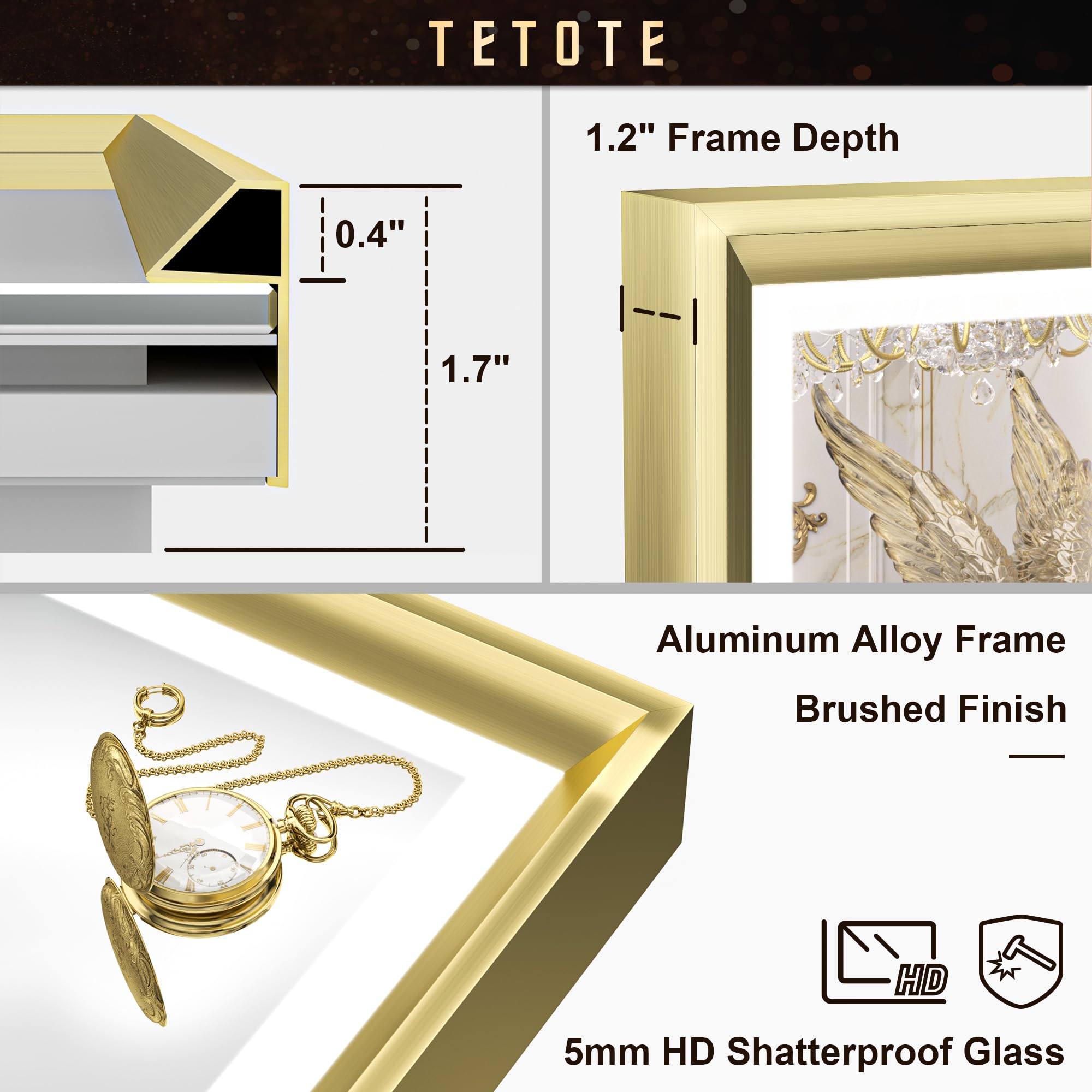 Gold LED Bathroom Mirror with Lights - 28x36 Inch Frontlit & Backlit Vanity Mirror, Baroque Style, Anti-Fog, Stepless Dimmable (White/Warm/Natural Light), CRI90+, Waterproof, Wall Mounted (Horizontal/Vertical) - Perfect for Makeup, Shaving & Home Decor