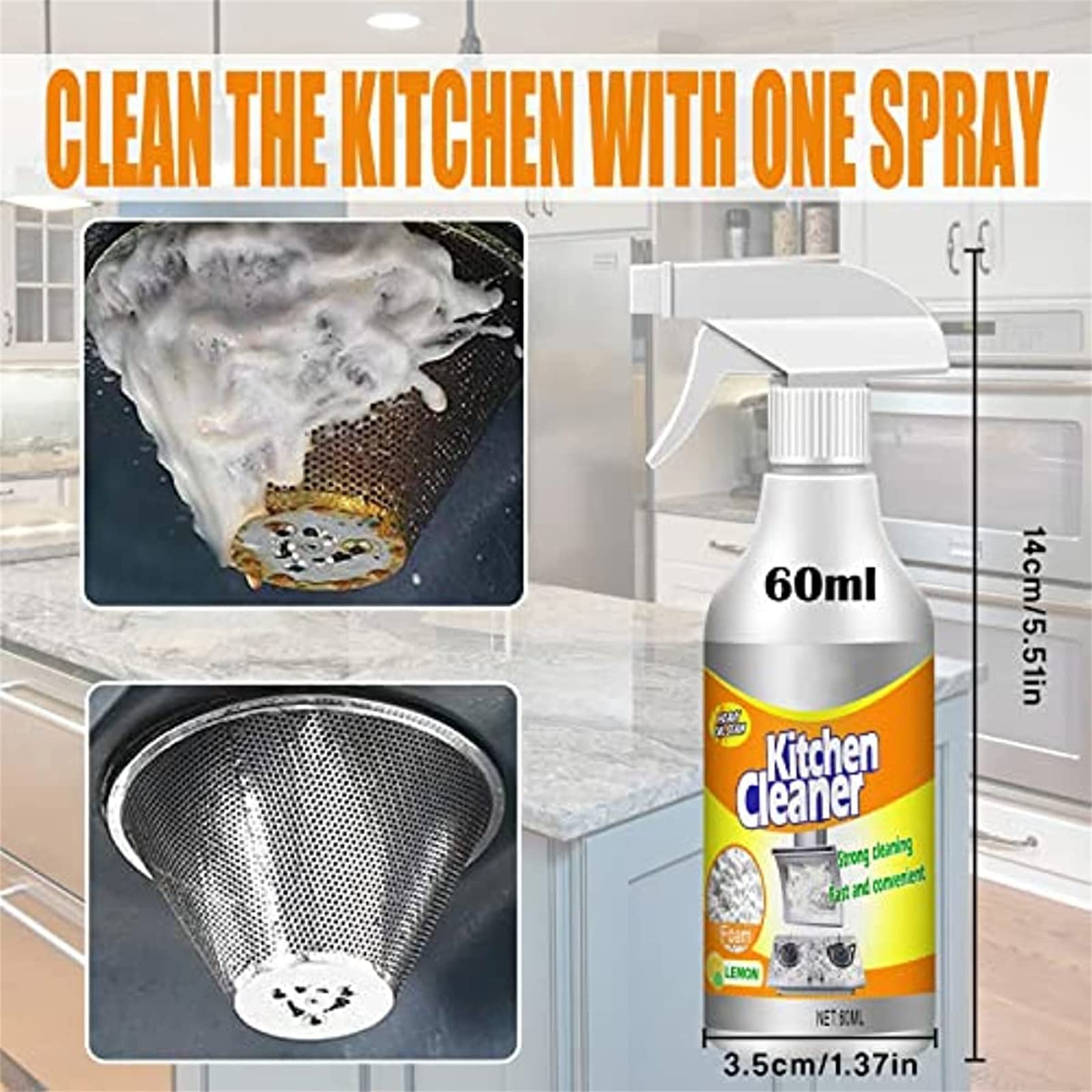All-Purpose Kitchen Cleaner & Heavy Duty Degreaser Spray - 2 Pack | Powerful Foaming Formula for Stubborn Oil Stains | Safe for Kitchen, Bathroom, Car & Outdoor Grills | Eco-Friendly Multi-Surface Cleaner for Home & Commercial Use