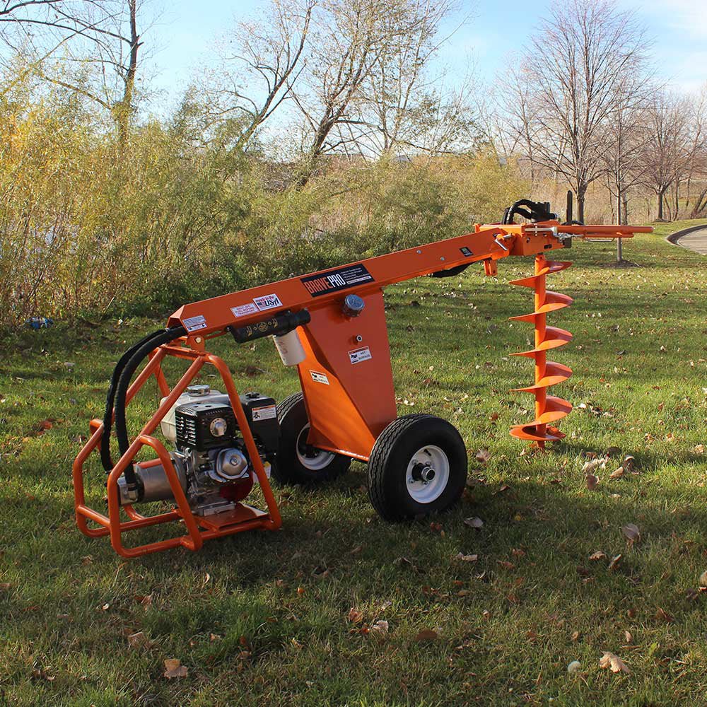 Brave Towable Hydraulic Auger with Honda GX390 Engine - Perfect for Landscaping, Fence Post Installation & Agricultural Drilling