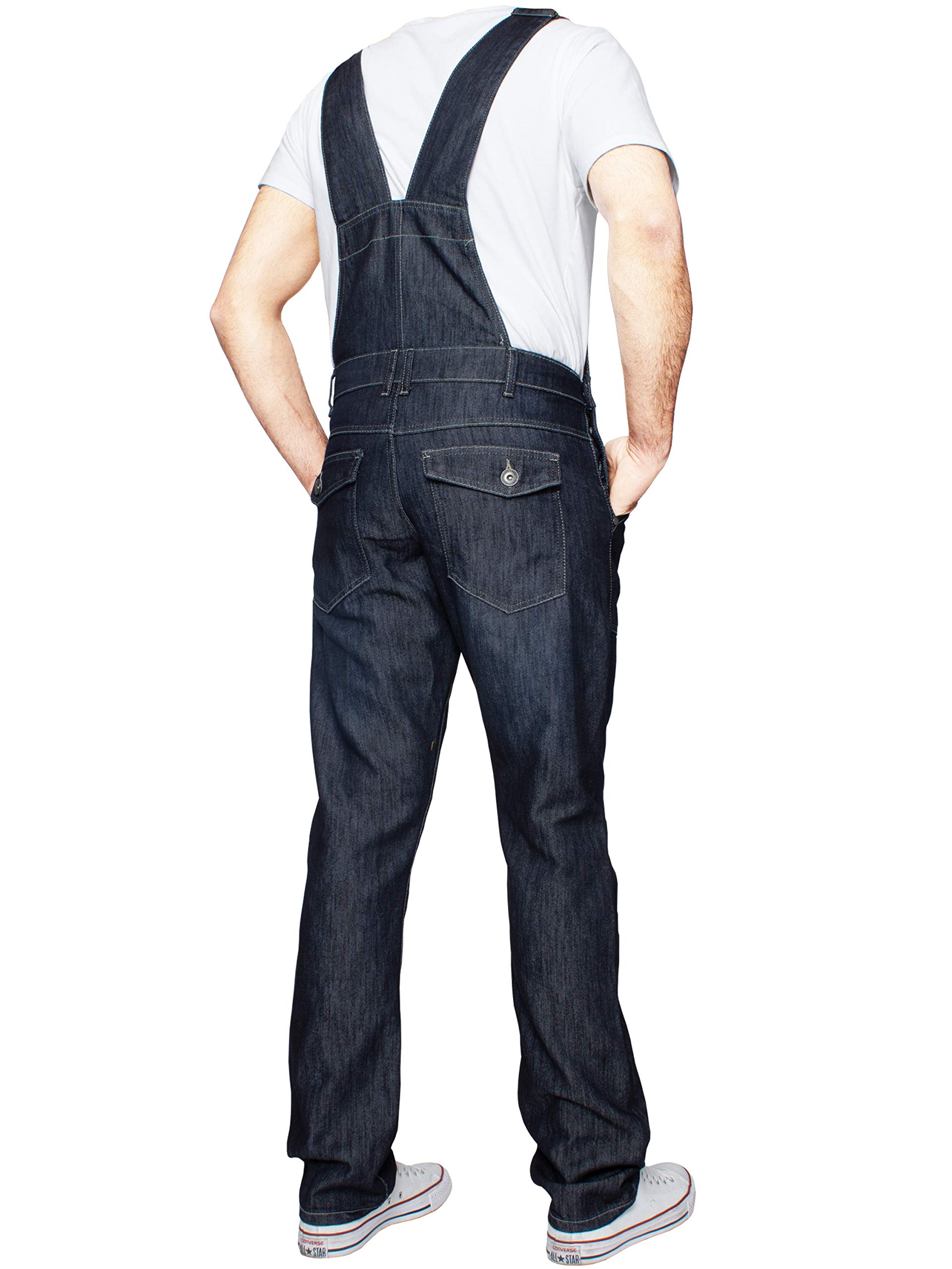 ENZO Men's Denim Overalls - Blue & Black Workwear Dungarees, Casual Jeans for Men (Waist Sizes 30-50) | Perfect for Construction, Farming, DIY Projects & Streetwear Fashion