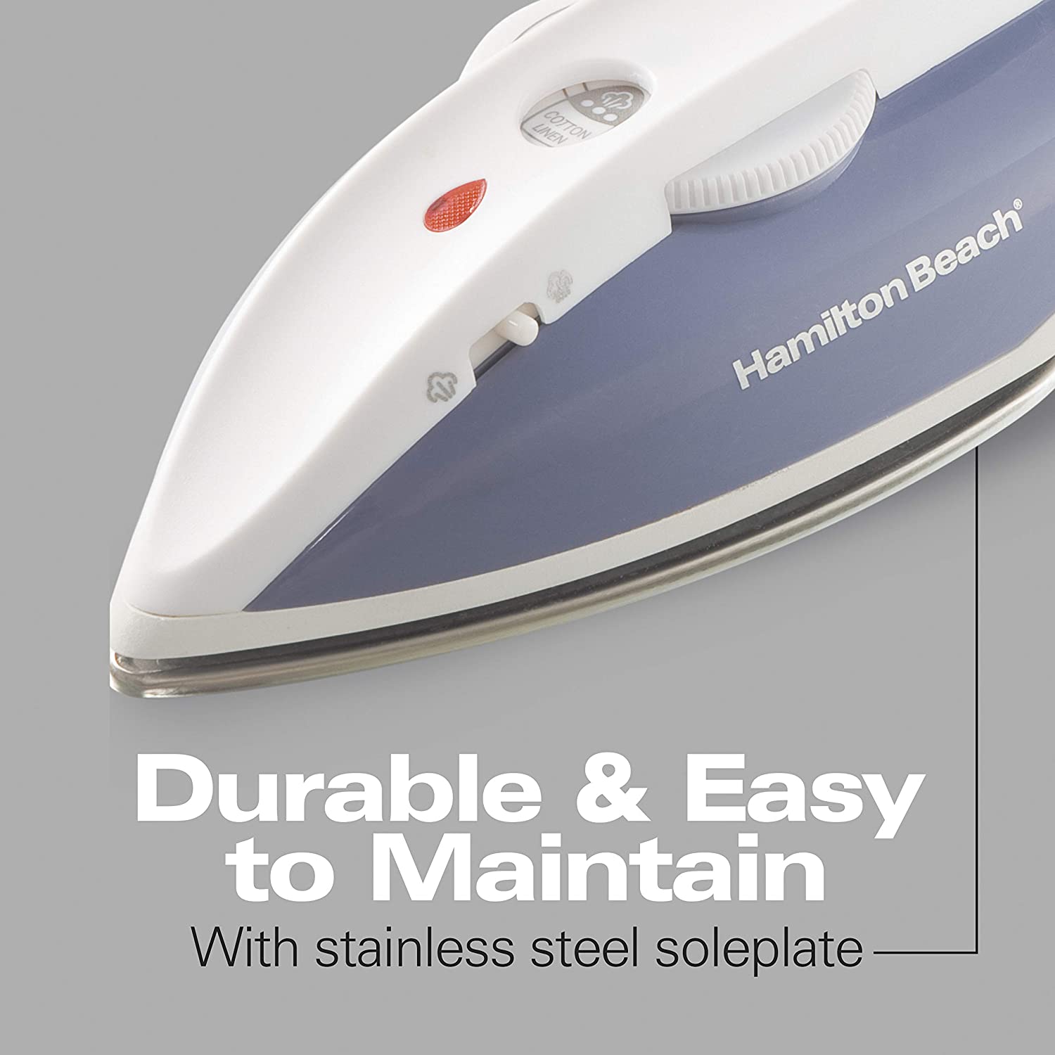 Hamilton Beach Travel Iron and Steamer 10092 - Compact Portable Iron for Clothes with Steam Function - Perfect for Travel, Business Trips & Home Use