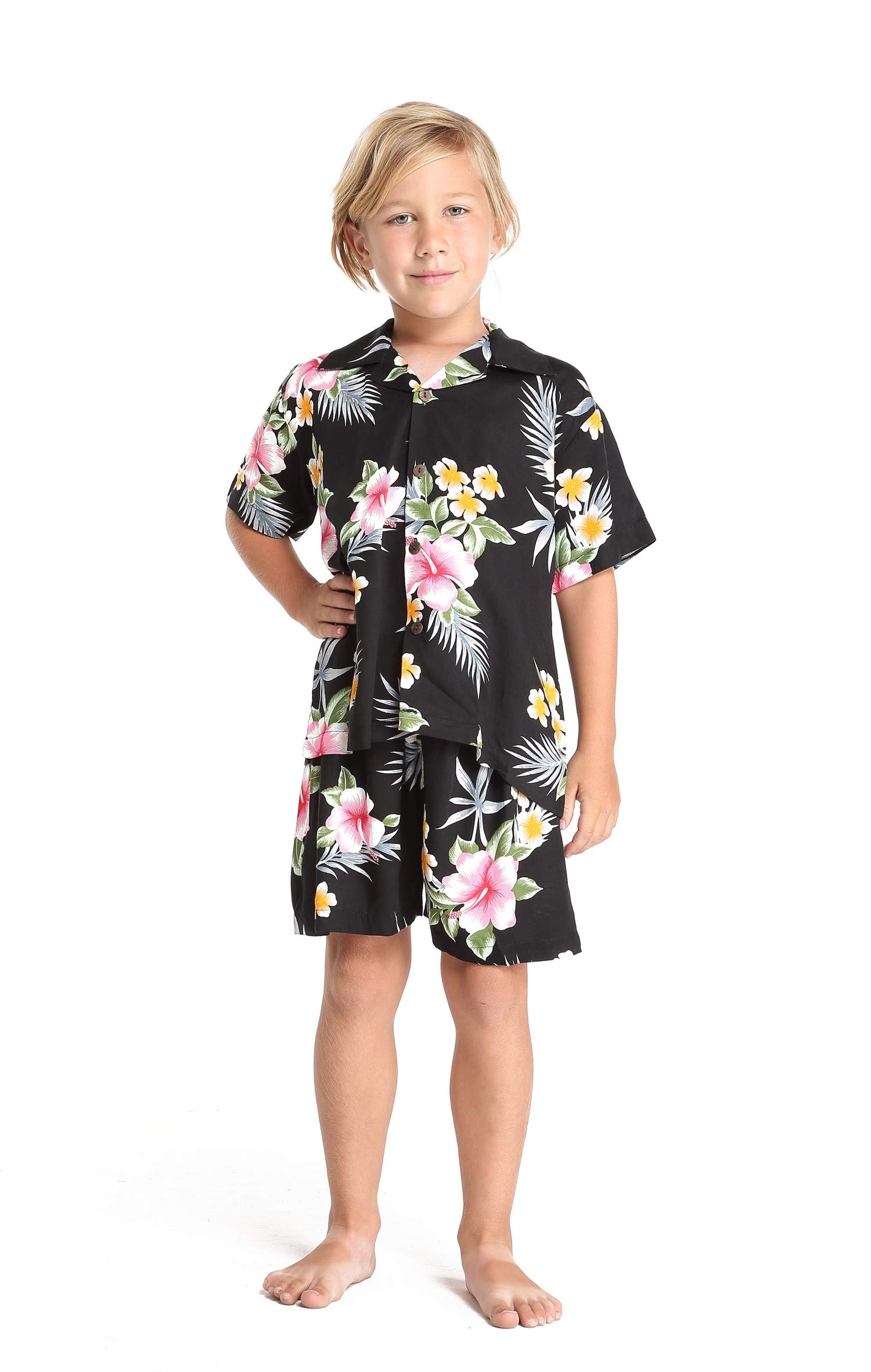 Hawaiian Luau Outfits for Family - Matching Hibiscus Print Shirts & Dresses for Men, Women, Boys & Girls | Perfect for Beach Parties, Summer Vacations & Tropical Themed Events