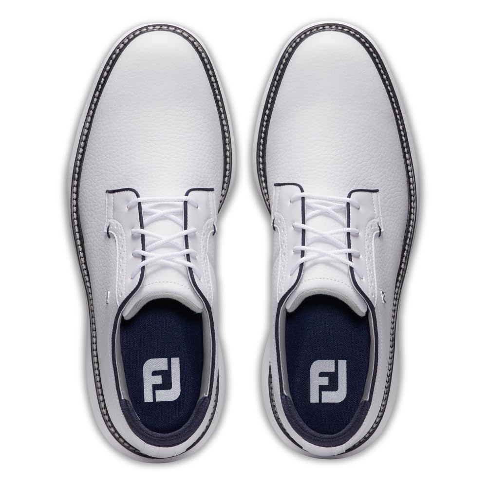 FootJoy Men's Traditions Blucher Golf Shoes – Comfortable & Waterproof Spiked Golf Footwear for Walking the Course | Perfect for Golfers, Country Club Members & Outdoor Sports Enthusiasts