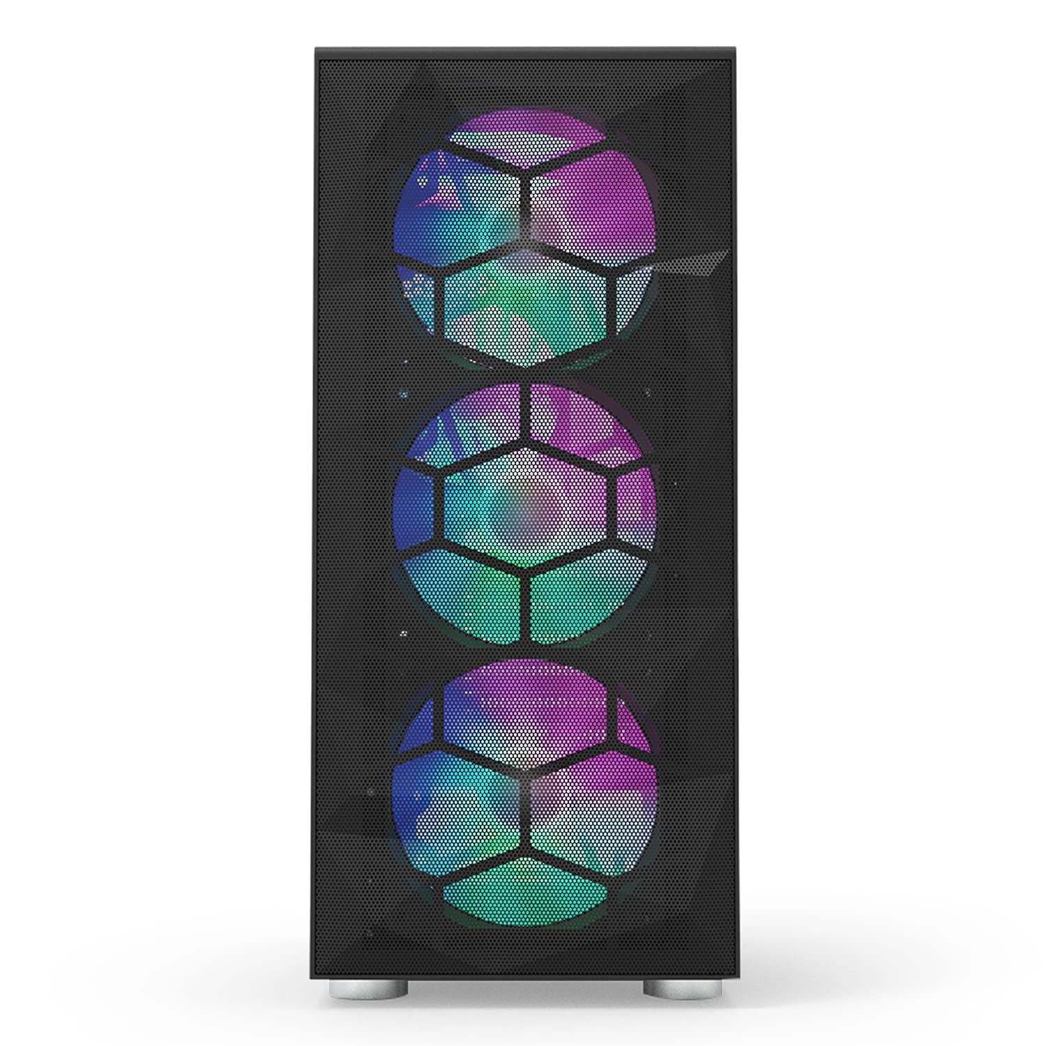 Montech X3 Mesh ATX Mid-Tower PC Gaming Case - 6 RGB Fans (3x140mm & 3x120mm), High Airflow Design, Tempered Glass Side Panel, USB 3.0 Ports - Perfect for Gaming Rigs, Streaming Setups & High-Performance Computers