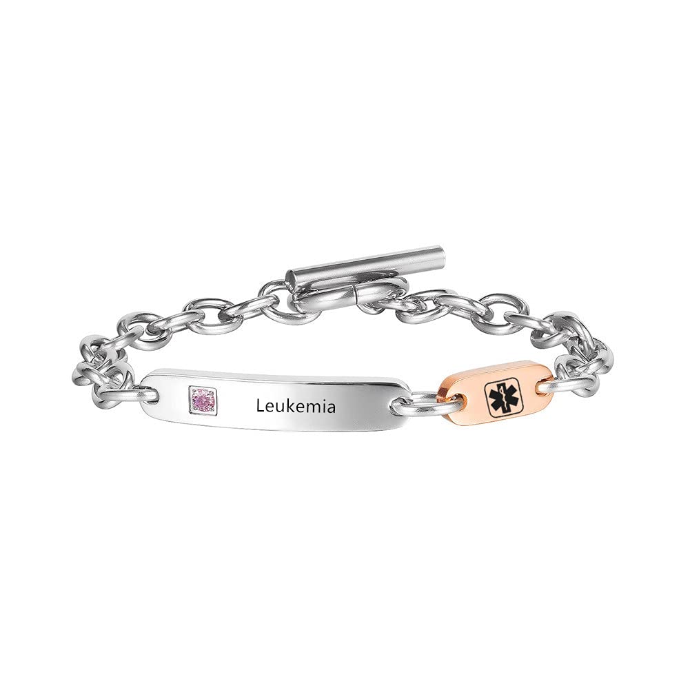 ZKXXJ Stainless Steel Medical Alert ID Bracelet for Men & Women - Customizable Emergency Identification Bracelet with Medical Card - Perfect for Seniors, Diabetics, Allergies & Daily Health Safety