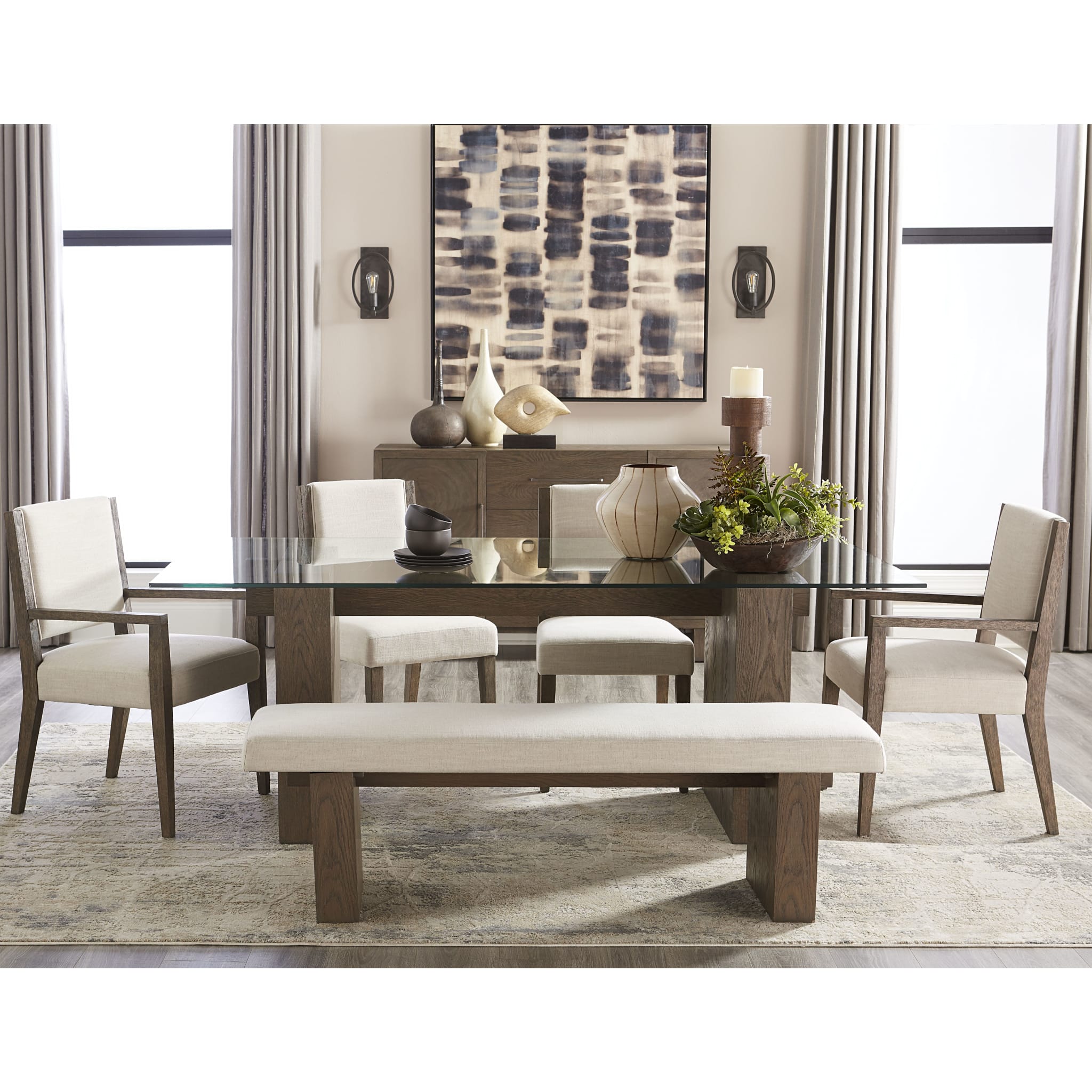 Oakland Upholstered Arm Chair in Brunette - Comfortable Living Room Accent Chair for Home Office, Lounge & Reading Nook
