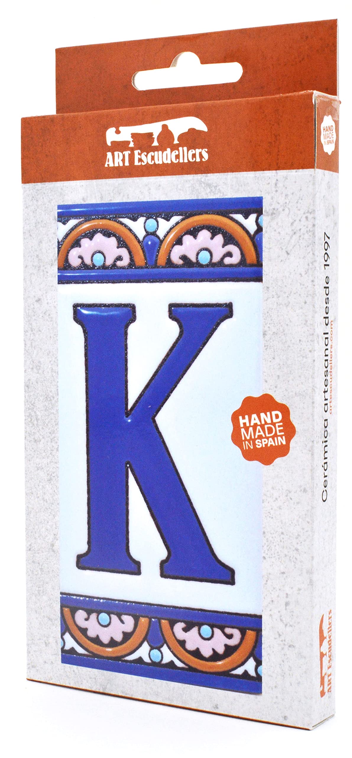 6 Inch Hand Painted House Letter Tiles - Custom Address Signs, Names & Numbers for Home Decor - Design ARCO GRANDE 5.86