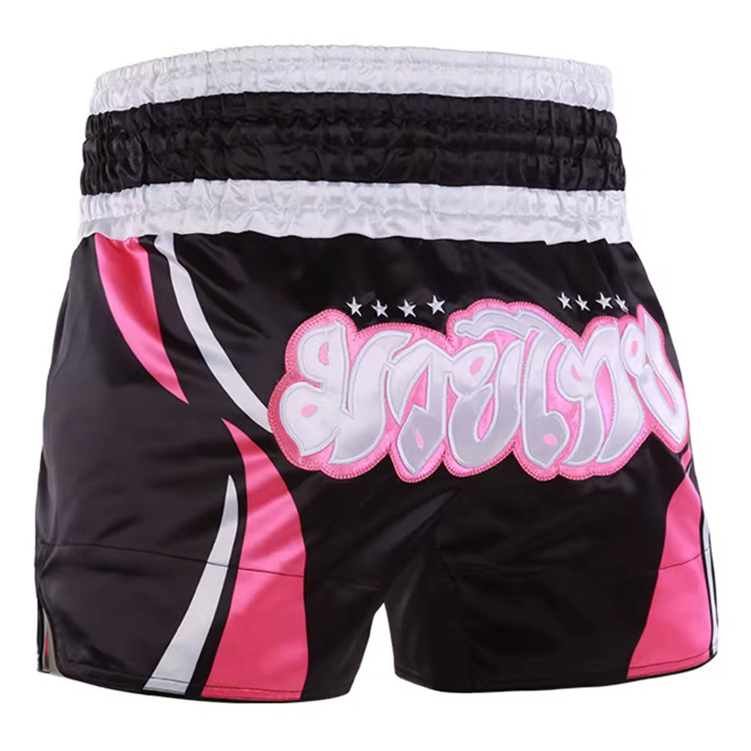 Pink Raging Muay Thai Shorts for Men & Women - Breathable MMA Kickboxing Training Shorts - Perfect for Muay Thai, Kickboxing, MMA & Gym Workouts
