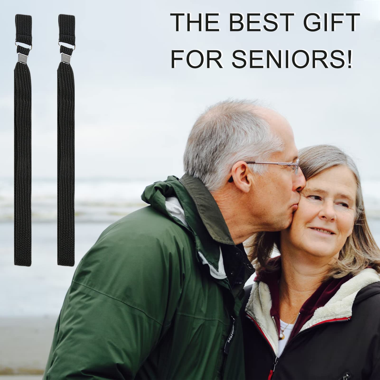 BEHAHAI 4 Pack Walking Cane Wrist Straps - Adjustable Black Wrist Loop Strap for Walking Sticks, Canes & Mobility Aids - Perfect for Hiking, Travel & Elderly Support