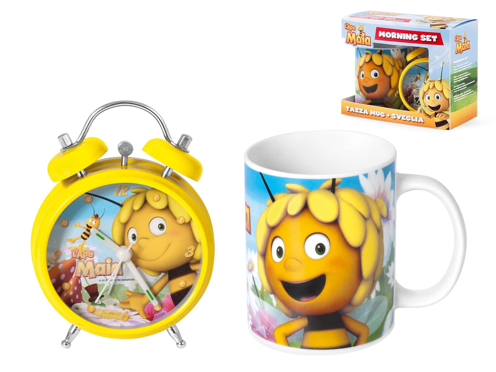 Maya The Bee Twin Bell Alarm Clock - Yellow Medium Gift Box for Kids & Teens | Perfect for Bedroom, Nursery, or Desk Decor