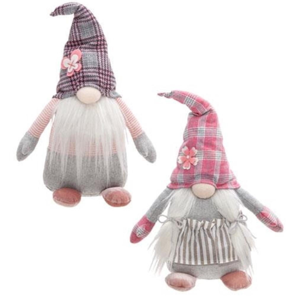 Pink Plaid Spring Gnomes Set of 2 - Cute Garden Decor for Easter, Home & Outdoor Decorations - Perfect for Spring Parties, Yard Displays & Seasonal Home Decor