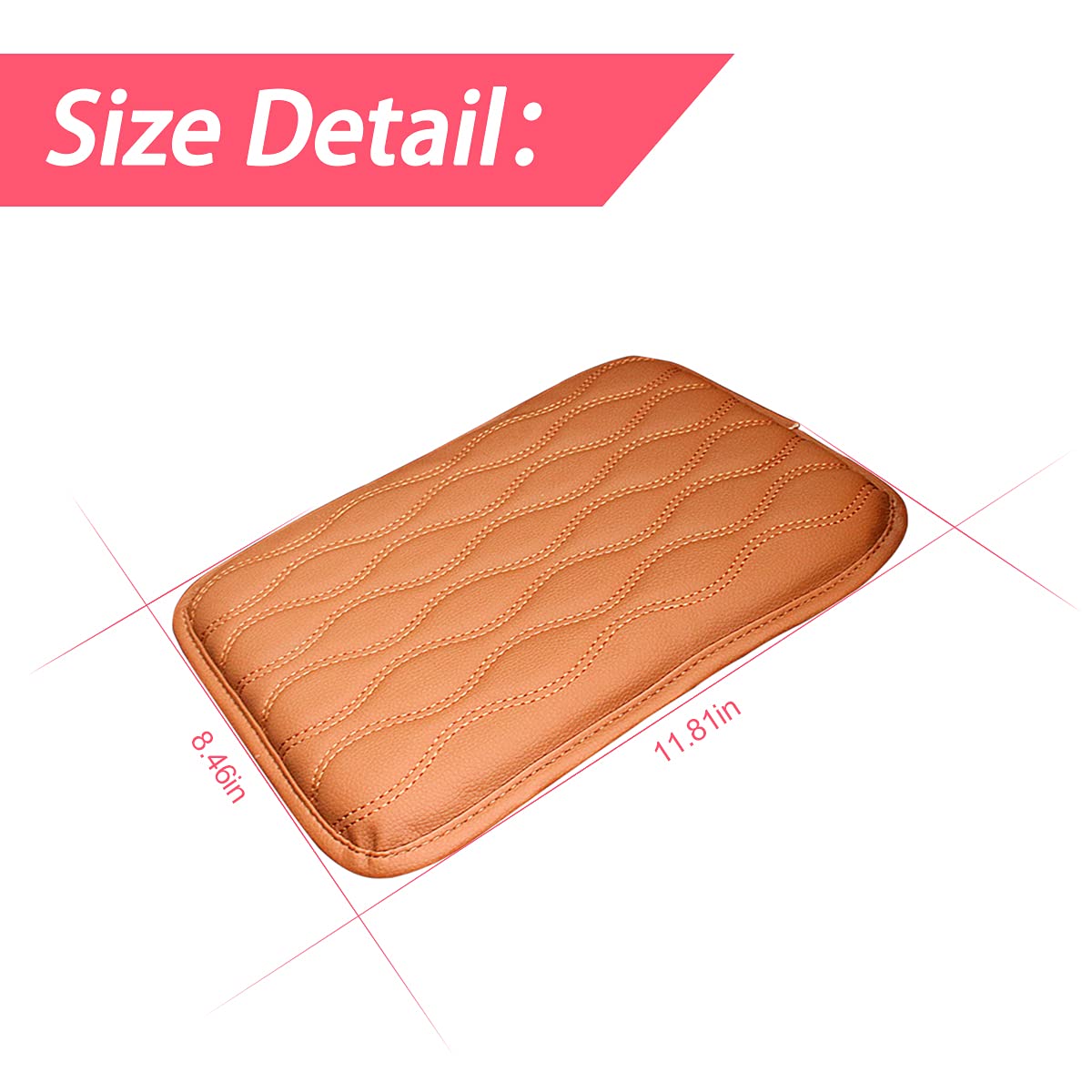 Premium PU Leather Car Center Console Cover - 11.4