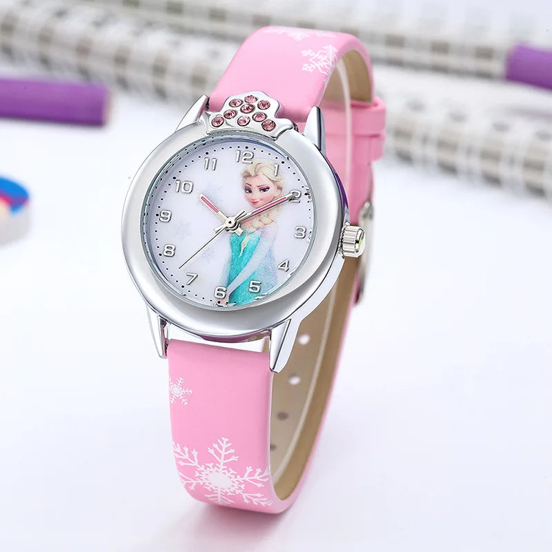 Premium Frozen-Themed Wristwatch for Kids & Collectors - Disney Inspired Elsa Anna Watch - Perfect for Birthday Gifts, Cosplay & Movie Fans (Blue/White)