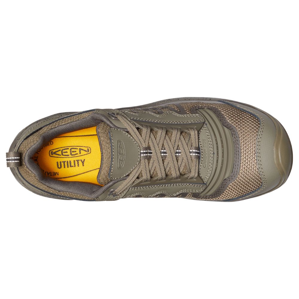 Keen Reno Men's Waterproof Composite Toe Work Shoes - Lightweight & Slip-Resistant Safety Boots for Construction, Hiking & Outdoor Work (Brindle/Morel)