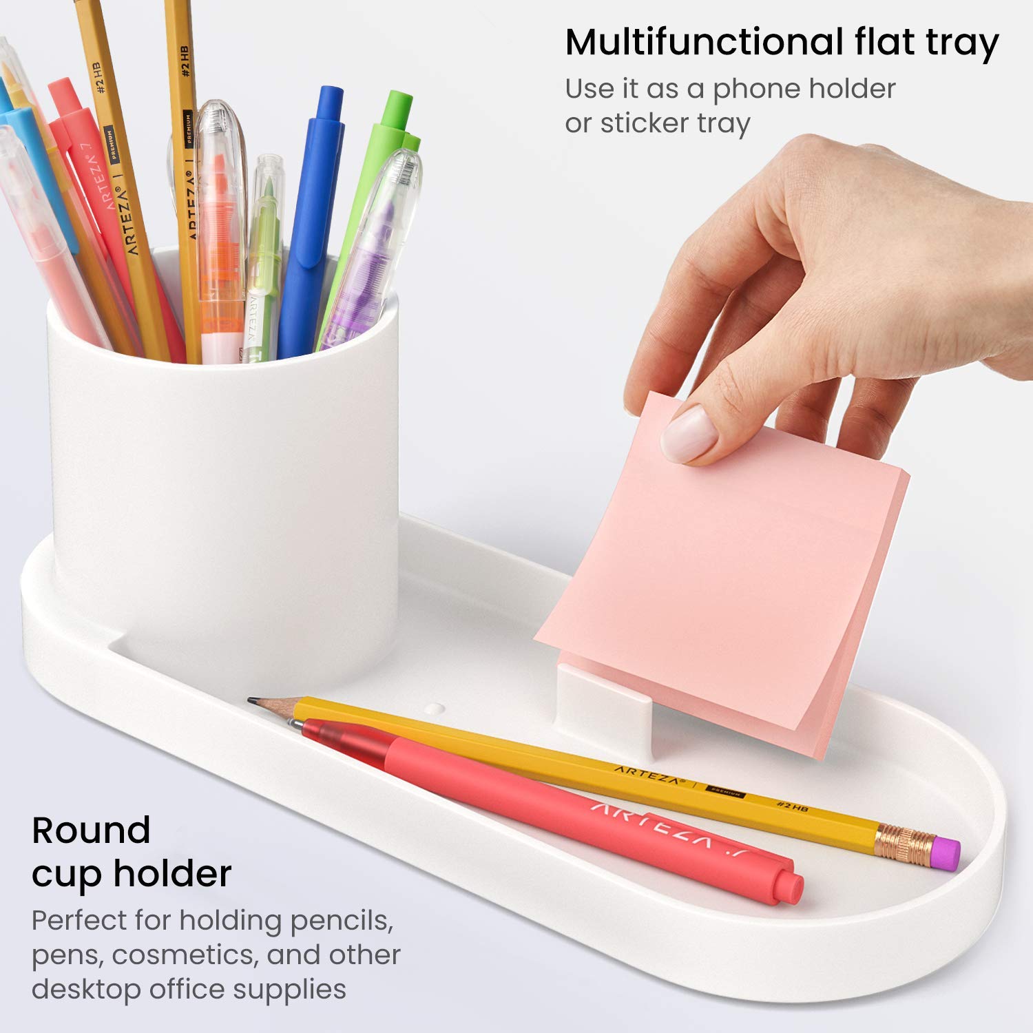 Arteza Modern Ivory Desk Organizer - 11.3