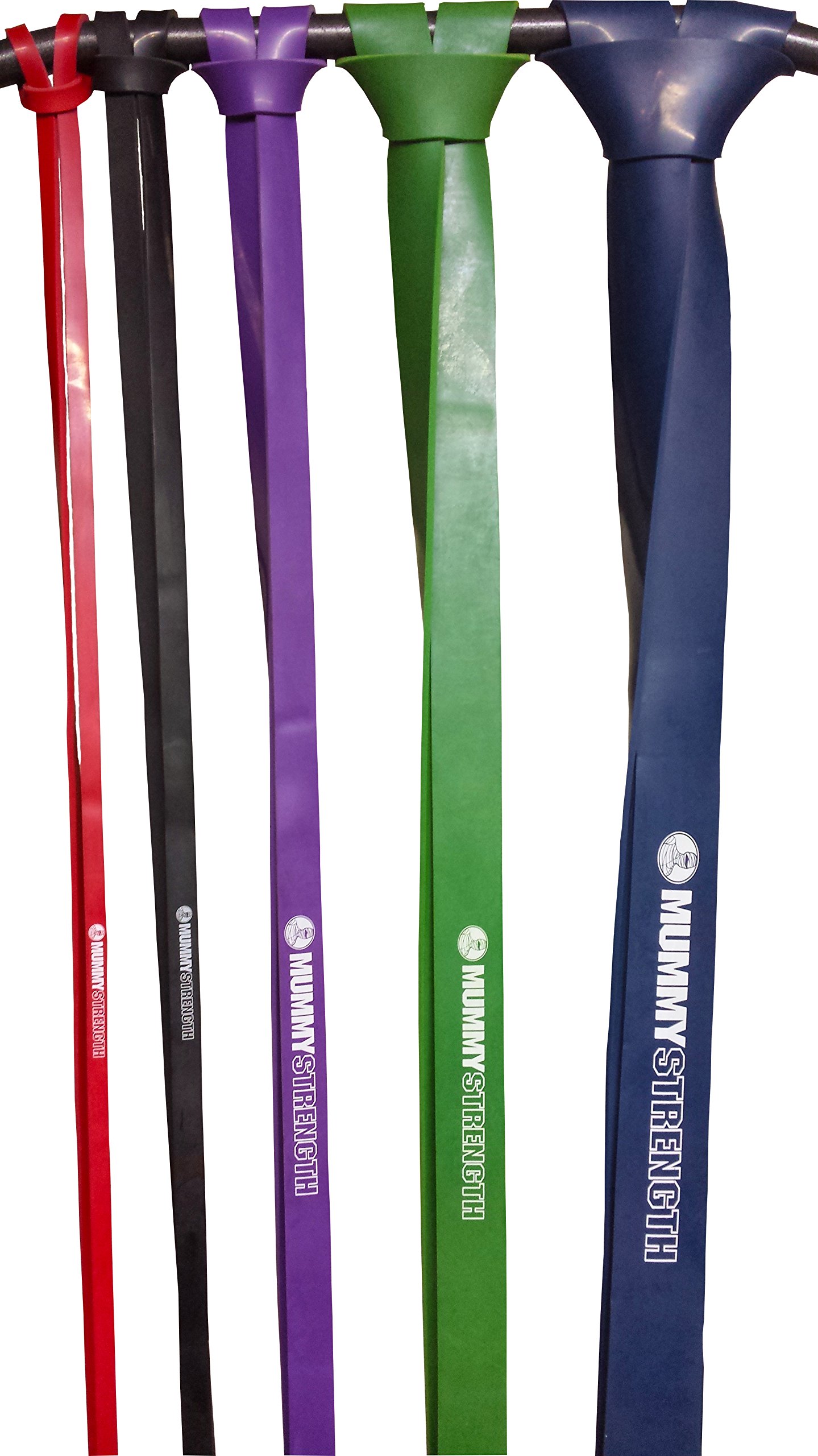 MummyStrength Resistance Bands for Men & Women - Heavy Duty Pull Up Assist Bands for Powerlifting, Strength Training & Home Workouts | Compatible with All Pull Up Bars & Gym Stations | Includes Exercise Guide (Ideal for Home Gym, CrossFit & Physical Therapy)