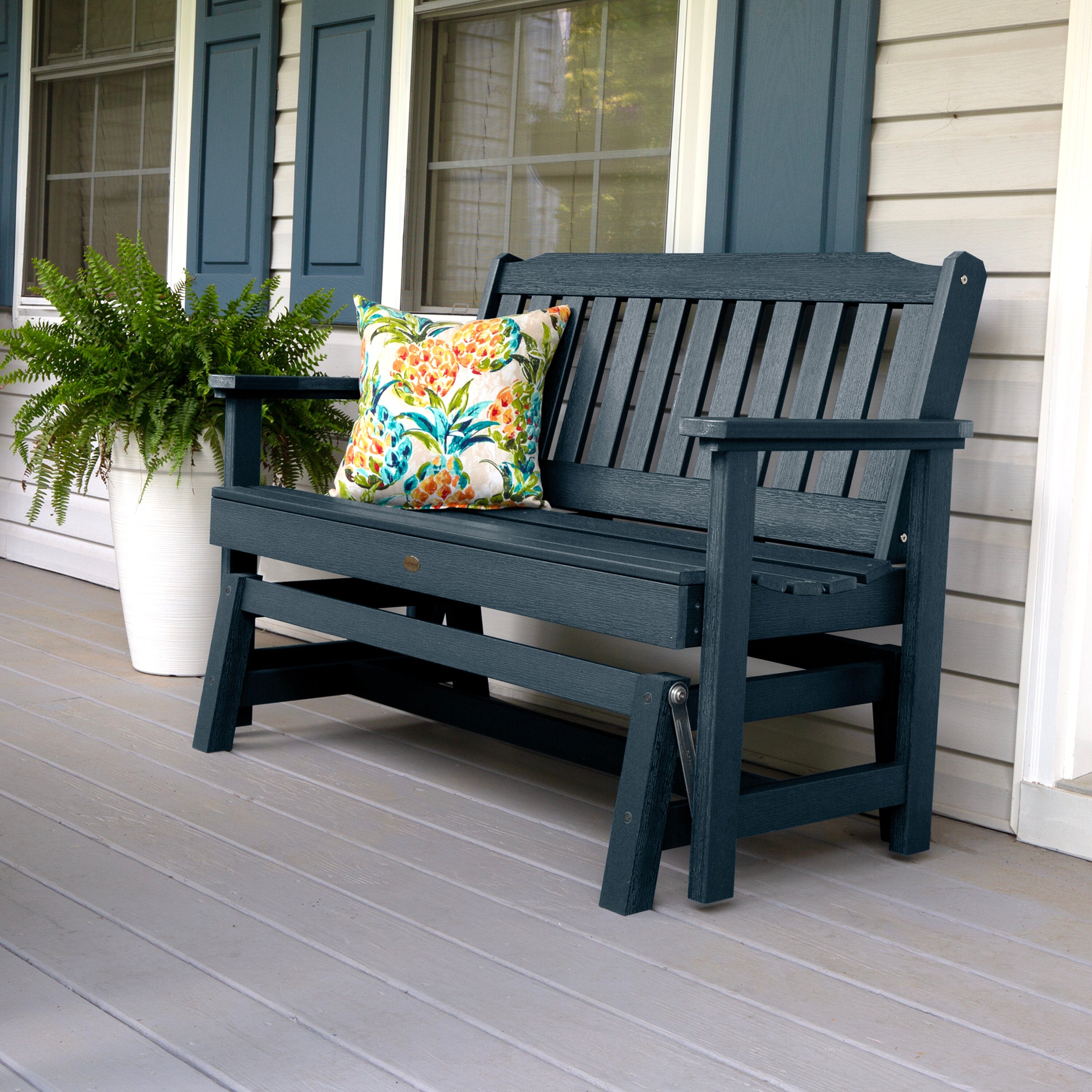 Lehigh 4ft Garden Gliding Bench - Outdoor Patio Swing Bench for Backyard, Porch, and Garden Relaxation | Weather-Resistant & Comfortable Seating