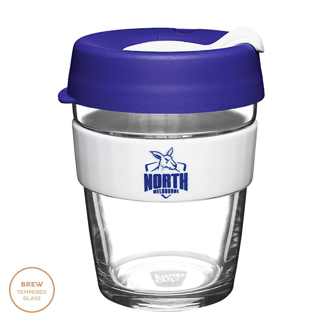 KeepCup AFL 12oz Reusable Glass Coffee Cup - Perfect for Home, Office & Travel - Barista Standard Eco-Friendly Mug for Hot & Cold Beverages