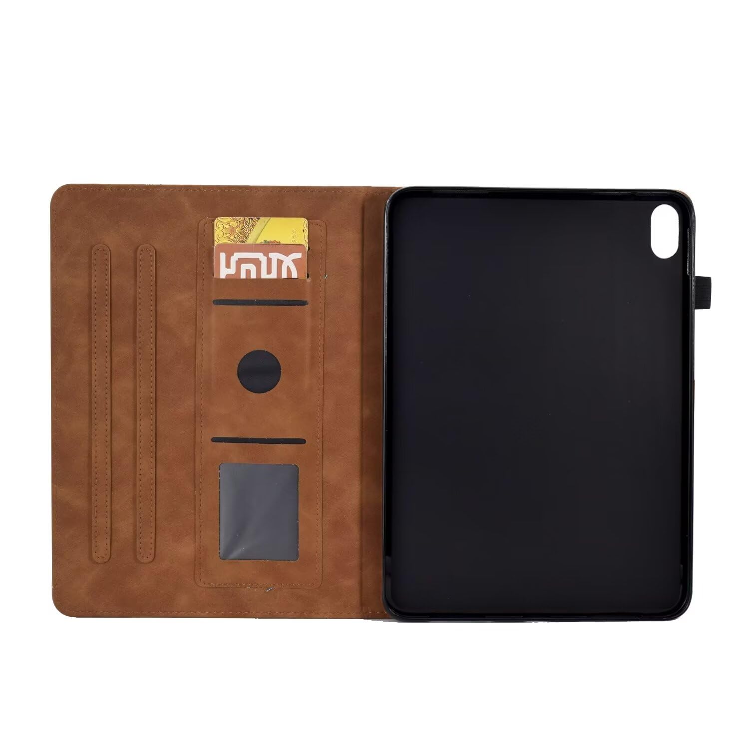 MonsDirect Premium Leather Case for iPad Mini 6 (2021) 8.3 Inch - Soft Suede Multi-Angle Stand Cover with Auto Wake/Sleep, Pen Holder & Card Slots - Perfect for Work, Travel & Home Use (Brown)