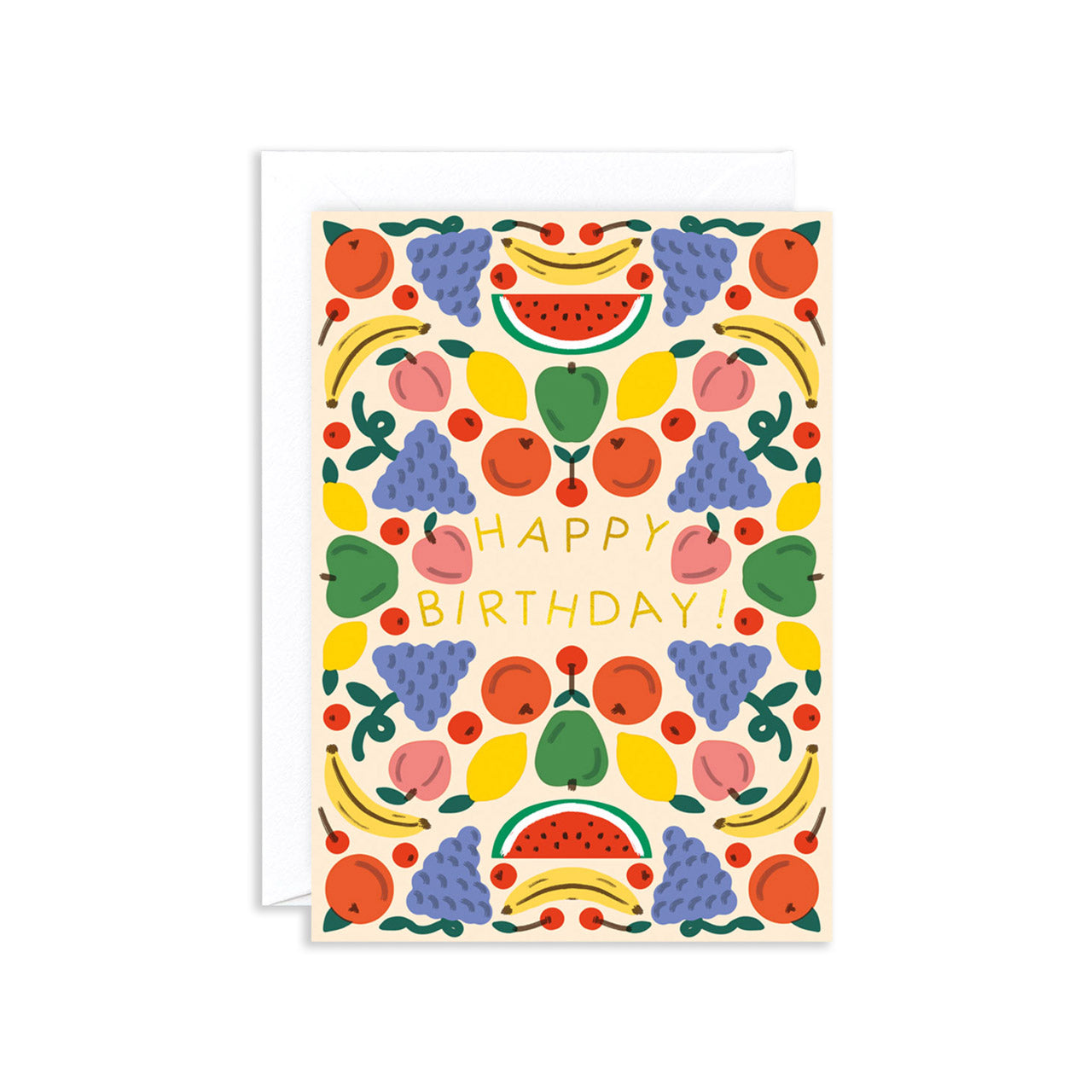 Happy Birthday Fruits Greeting Card - Colorful Fruit-Themed Birthday Card for Friends & Family - Perfect for Birthday Wishes, Celebrations & Special Occasions