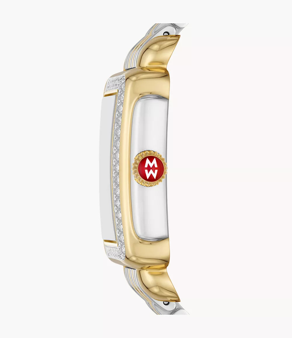 Deco Madison Mid Two Tone 18K Gold Diamond Dial Watch for Women - Luxury Dress Watch for Formal Events & Evening Occasions