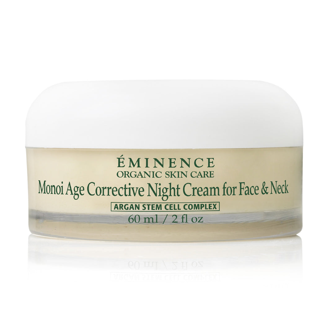 Eminence Organics Monoi Age Corrective Night Cream for Face & Neck - Anti-Aging Moisturizer with Natural Ingredients - Perfect for Nighttime Skincare Routine & Dry Skin Care