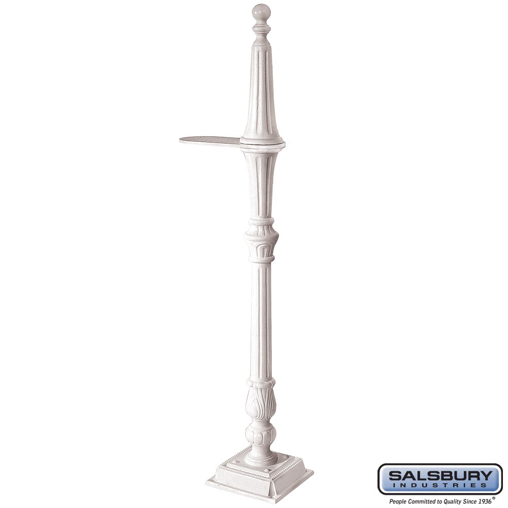 Salsbury Industries 4897WHT White Single-Sided Arm Kit Replacement for Classic Mailbox Post - Perfect for Mailbox Repair & Outdoor Home Improvement