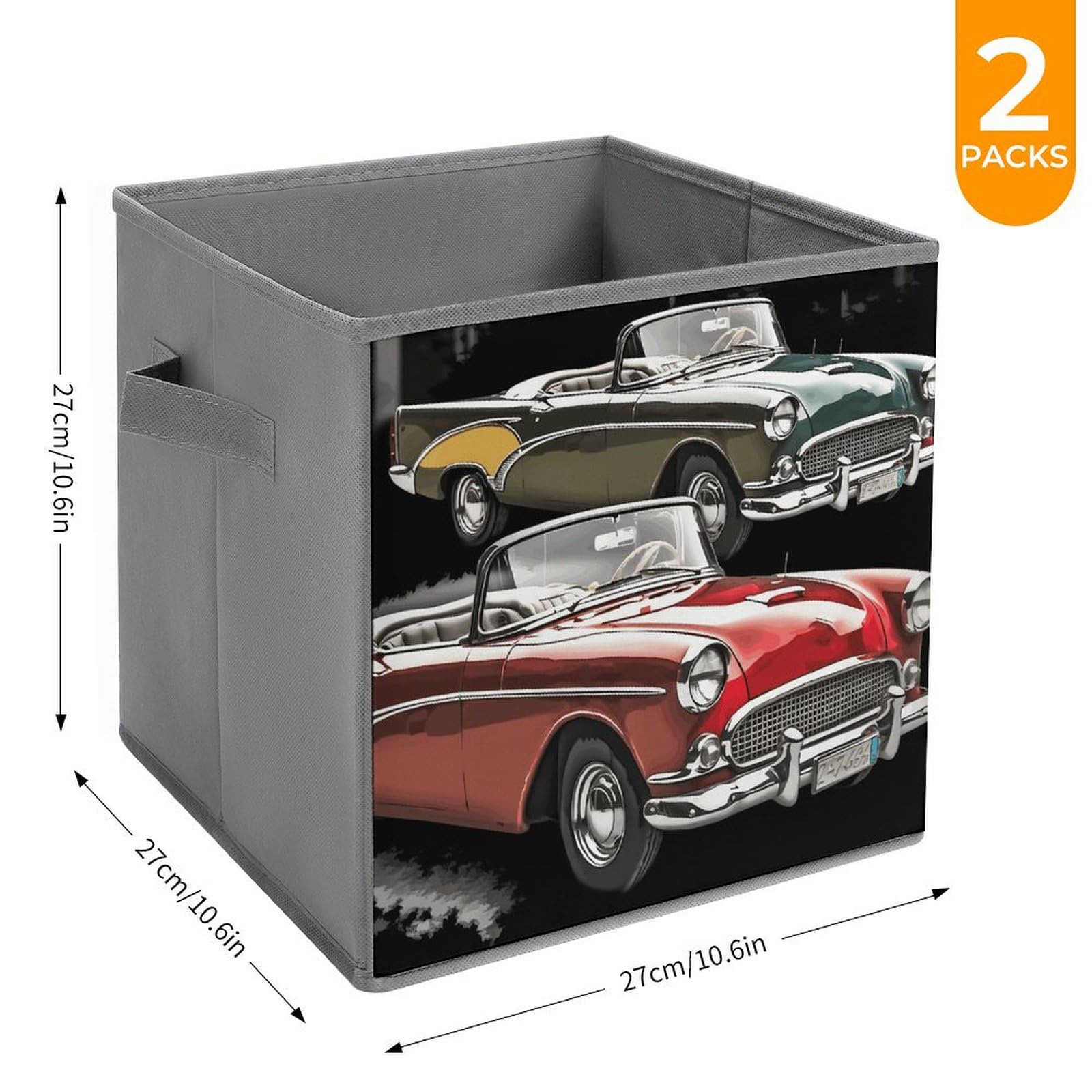 2-Pack Collapsible Fabric Storage Bins with Handles - Foldable Organizer Baskets for Clothes, Toys & Home Organization | Perfect for Closet, Nursery & Laundry Room Storage