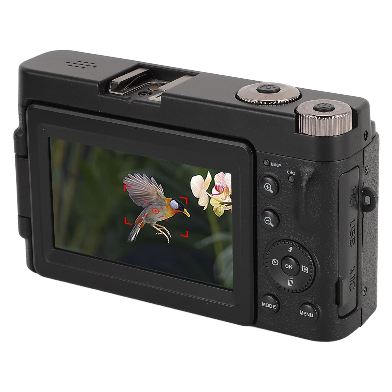 PUSOKEI 4K 48MP Vlogging Camera with 16x Digital Zoom - HD Photo & 4K Video Recording, Auto Focus & Anti-Shake, 3