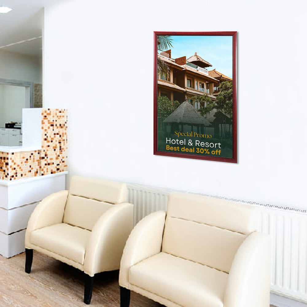 27x39 Wood Poster Frame - Premium Quality Swing Frame for Wall Art Display - Perfect for Home Decor, Offices, and Gallery Exhibitions