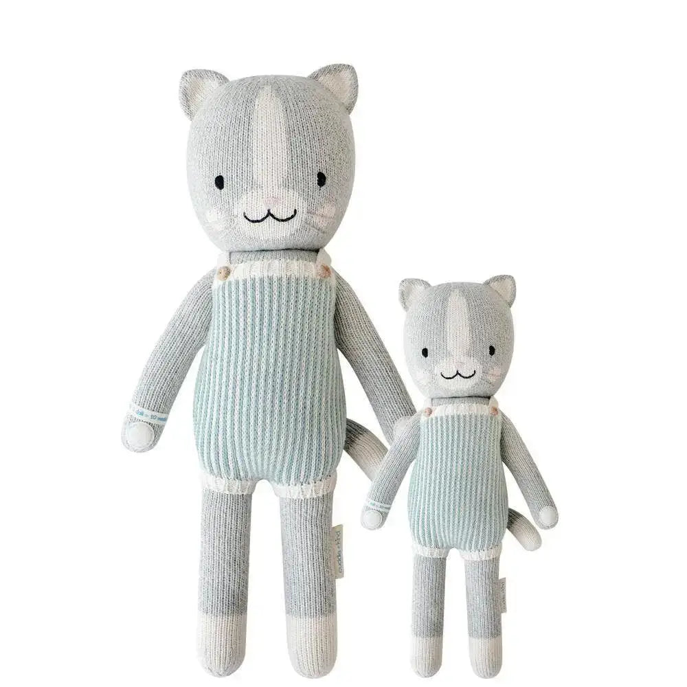 Cuddle + Kind Dylan The Kitten Handmade Knit Doll - Soft Plush Stuffed Animal Toy for Kids & Babies | Perfect for Nursery Decor, Gift Giving & Cuddling