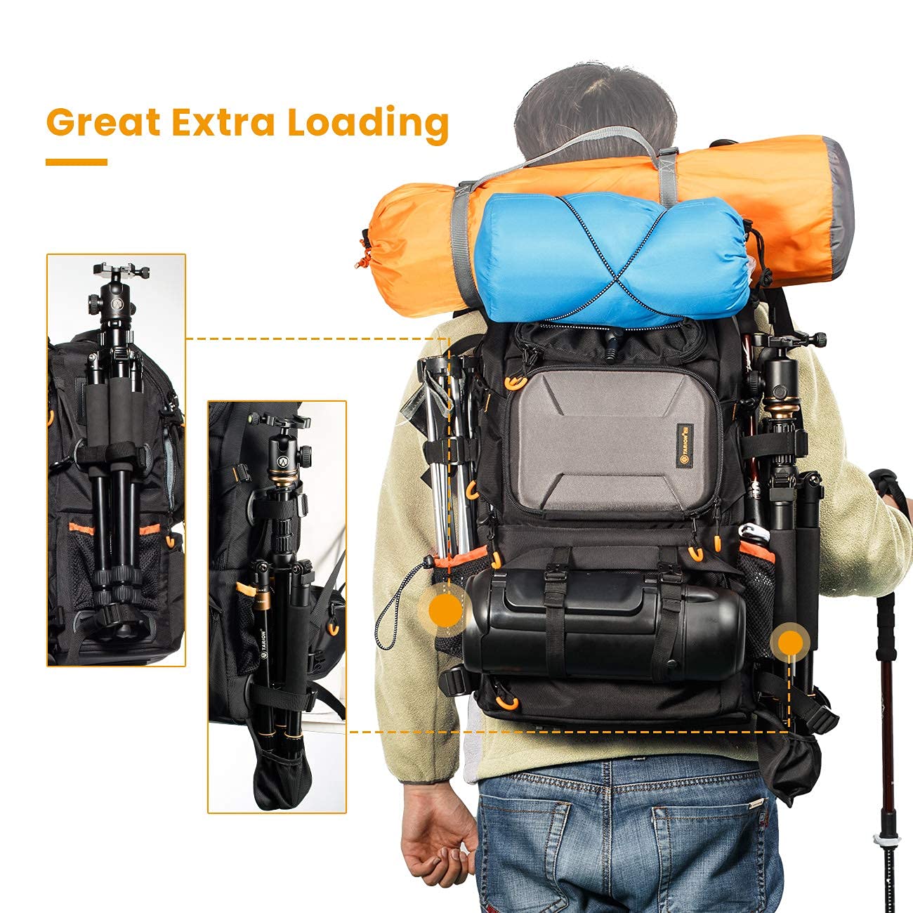 TARION Pro 2-in-1 Large Camera Backpack with 15.6