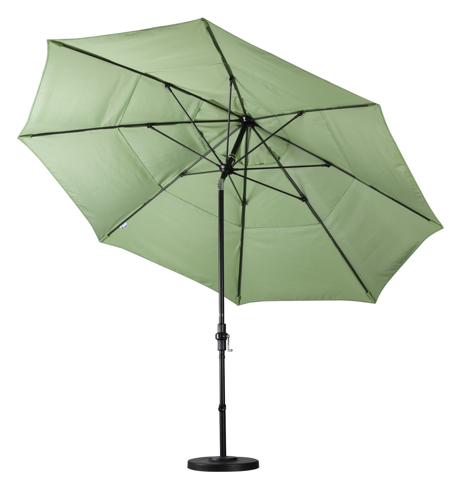 11' Round California Patio Umbrella with Crank Lift & Tilt - Aluminum Pole & Fiberglass Ribs - Sunbrella Antique Beige Fabric - Perfect for Poolside, Backyard, and Outdoor Dining Areas