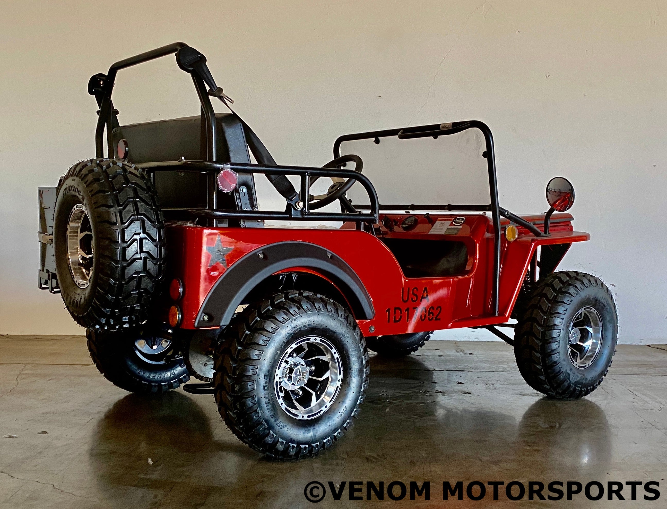 Venom 125cc Mini Jeep - Willys Edition | 3-Speed Manual Transmission | Off-Road Adventure Vehicle for Adults & Teens | Perfect for Trail Riding, Camping & Backyard Fun