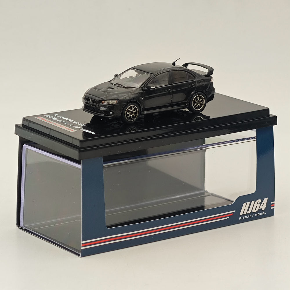 1/64 Scale Mitsubishi Lancer Evolution X Final Edition Diecast Model Car - Hobby Japan HJ642053ABK Black - Collectible Miniature for Car Enthusiasts & Display Case Showpiece