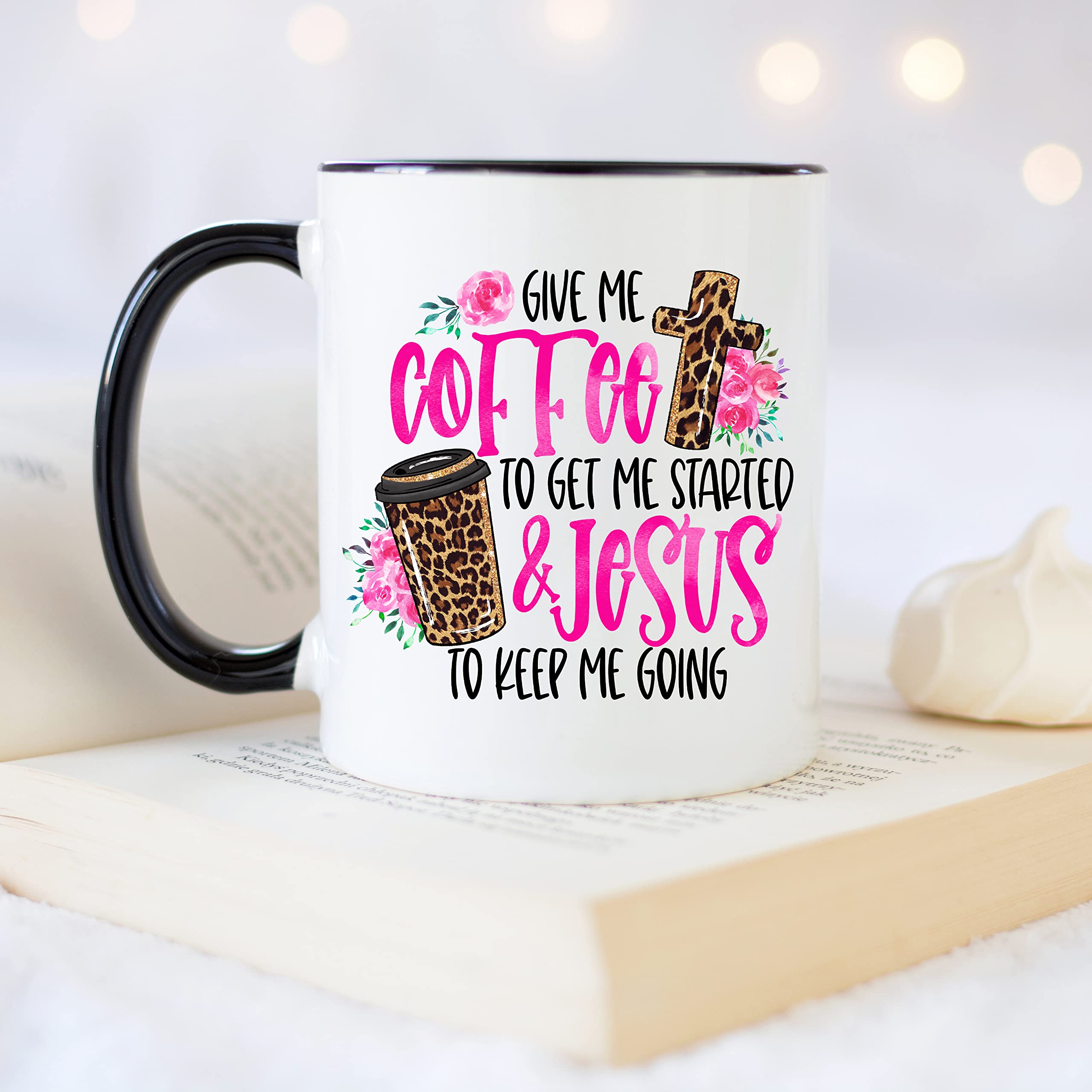 YouNique Designs Christian Coffee Mug - 11oz Bible Scripture Cup for Women with Black Handle - Perfect for Daily Devotions, Church Gatherings & Inspirational Gifts
