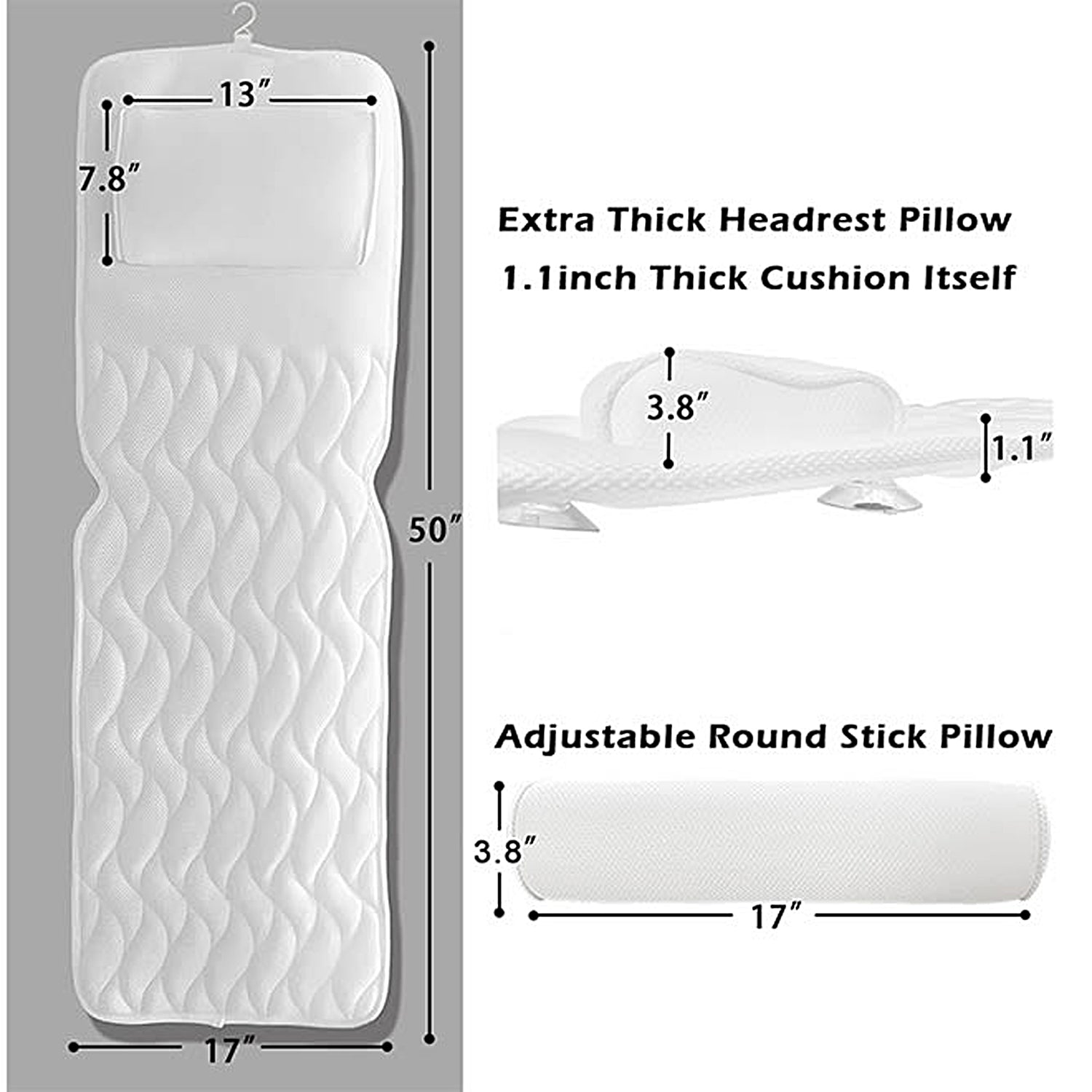Doctor Pillow Bathtub Pillow - Ultra Comfortable Spa Bath Headrest for Relaxation, Neck Support, and Luxury Bath Time | Perfect for Bubble Baths, Jacuzzis, and Home Spa Days