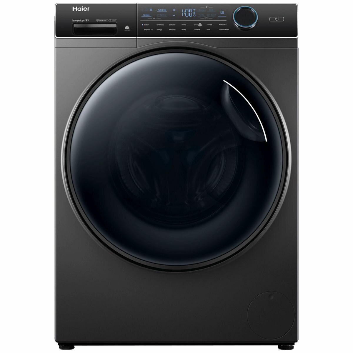 Haier 9kg Front Load Washing Machine 600 Series with UV Protection - Dark Grey (HWF90ANB1) | Energy Efficient, Quiet Operation for Apartments & Small Homes
