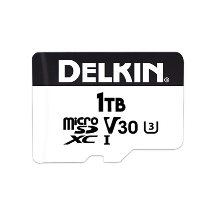 Delkin Devices 1TB UHS-I MicroSDXC Memory Card with SD Adapter - High-Speed Storage for 4K Cameras, Drones, and Gaming Consoles