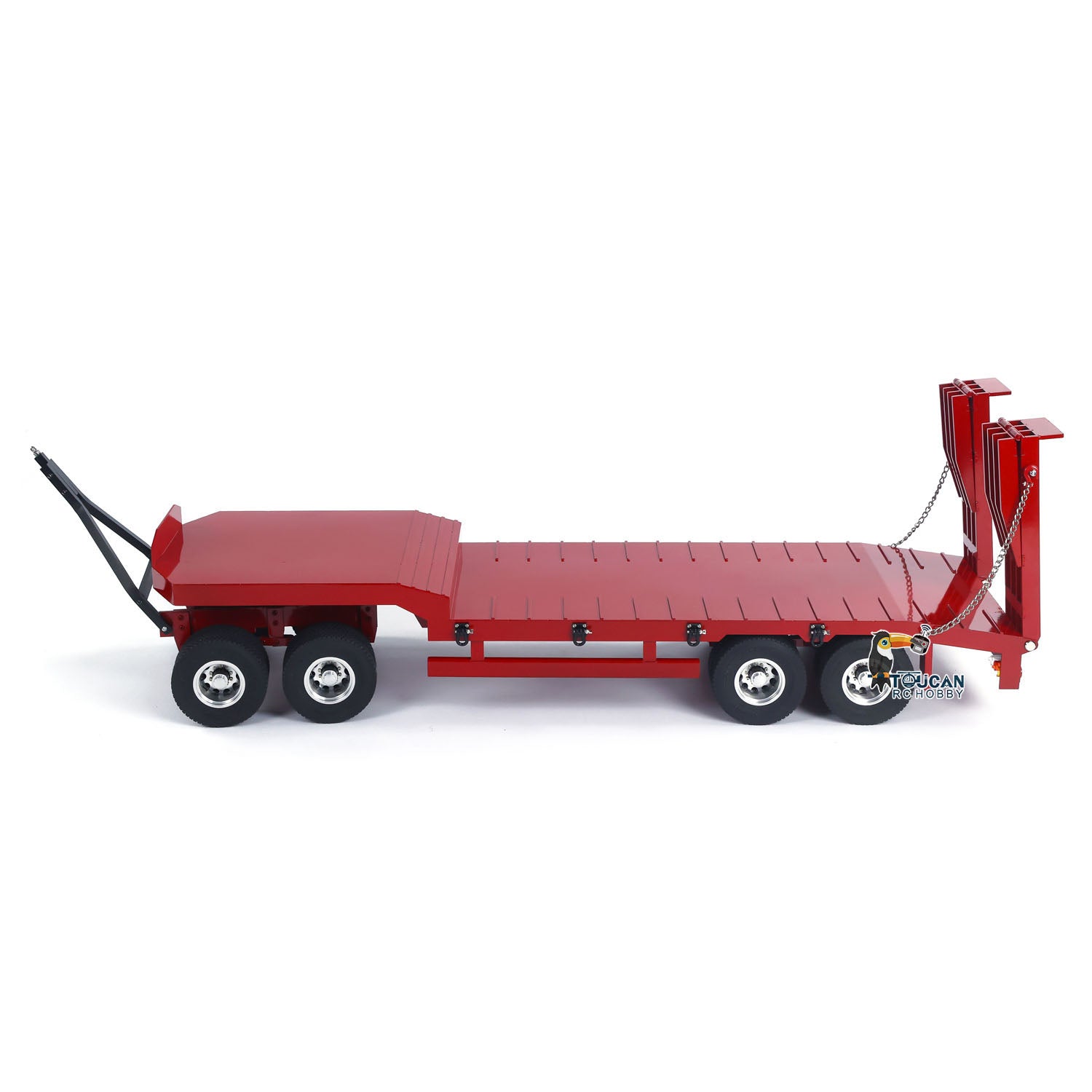 1/14 Scale RC Tractor Truck Metal 4-Axle Full Trailer with Electric Tailgate - Remote Control Car Simulation for Hobbyists & DIY Enthusiasts | Perfect for Off-Road Adventures & Construction Site Play