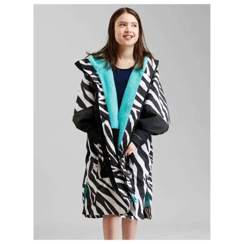 Unisex Kids Swimming Robe with Zebra Print - Quick Dry Swim Cover Up for Beach, Pool & Water Park Activities