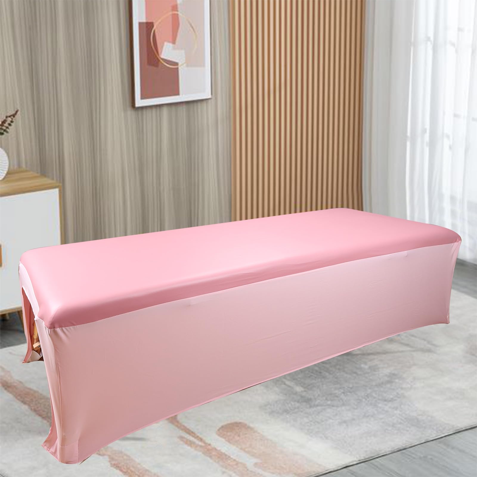 Waterproof Pink Lash Bed Cover - Wipeable PU Leather Massage Table Protector, Comfortable & Reusable Spa Bed Cover for Facial, Eyelash Extensions & Massage Therapy