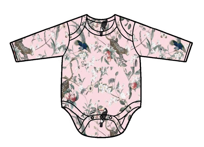 Women's Long Sleeve Manga Bodysuit - Pink Jaguar Print for Cosplay, Anime Conventions & Unique Fashion