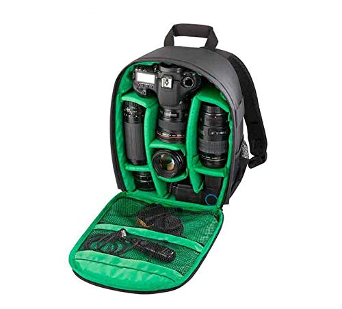 Waterproof DSLR Camera Backpack - Medium Green SLR Shoulder Bag for Canon Nikon Sony with Lens Storage | Perfect for Travel, Hiking & Outdoor Photography