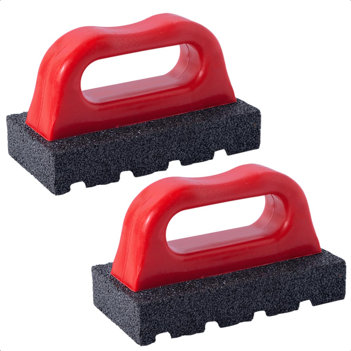 20 Grit Masonry Rub Brick Tool with Handle - Heavy Duty Concrete Surface Cleaning & Smoothing Tool for Removing Marks (2 Pack) - Perfect for Construction, DIY Projects & Professional Masonry Work